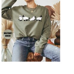 halloween black cat sweatshirt, ghost cat hoodie, halloween gifts, halloween sweater, cat lover shirt, fall, spooky seas