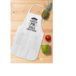 pumpkin pie fixes everything apron, thanksgiving dinner, kitchen pie apron, thankful for turkey, apple pie apron