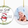 Baby Penguin Birth Stats Ornament, Baby's First Christmas Ornament, Personalized Ornament, Baby's 1st Christmas  Ornament - 1.jpg