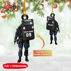 Custom Police 2D Christmas Ornament, Police Bulletproof Vest Personalized Ornament
