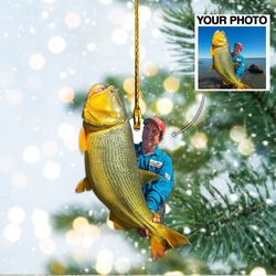 Fishing Ornament, Custom Your Photo Ornament