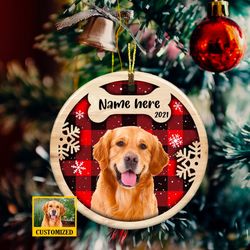 Personalized Dog Cat Photo Christmas Ornament, Dog Christmas Ornament