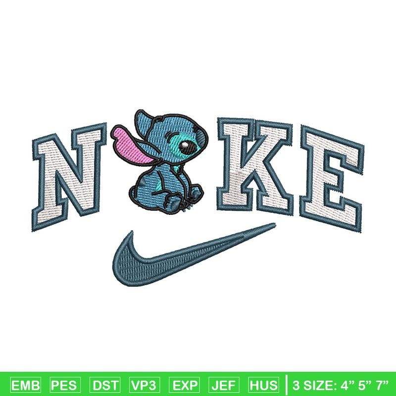 Nike x stitch cute embroidery design, Stitch embroidery,Nike design, Embroidery shirt, Embroidery file, Digital download.jpg