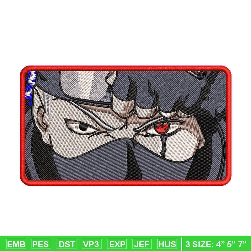 Kakashi Hatake eyes embroidery design, Naruto embroidery, anime design, logo design, anime shirt, Digital download.jpg