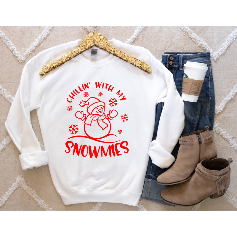 Chillin With My Snowmies Shirt,Chill With My Gnomies Christmas Shirt, Matching Family Christmas Shirt,Christmas Crew Shirt,Family Matching - 1.jpg
