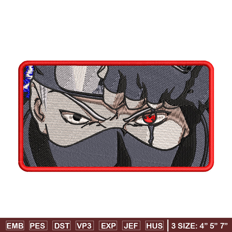 Kakashi Hatake eyes embroidery design, Naruto embroidery, anime design, logo design, anime shirt, Digital download.jpg