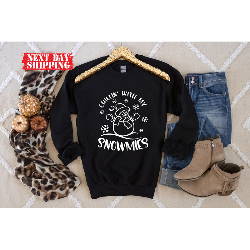Chillin With My Snowmies Shirt,Chill With My Gnomies Christmas Shirt, Matching Family Christmas Shirt,Christmas Crew Shirt,Family Matching - 4.jpg