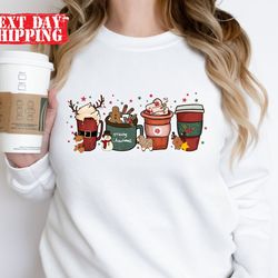 christmas coffee shirt, merry christmas coffee shirt, christmas latte tee, coffee lover gift worker winter christmas sno