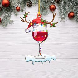 Wine Reindeer Ornament, Wine Christmas Ornament