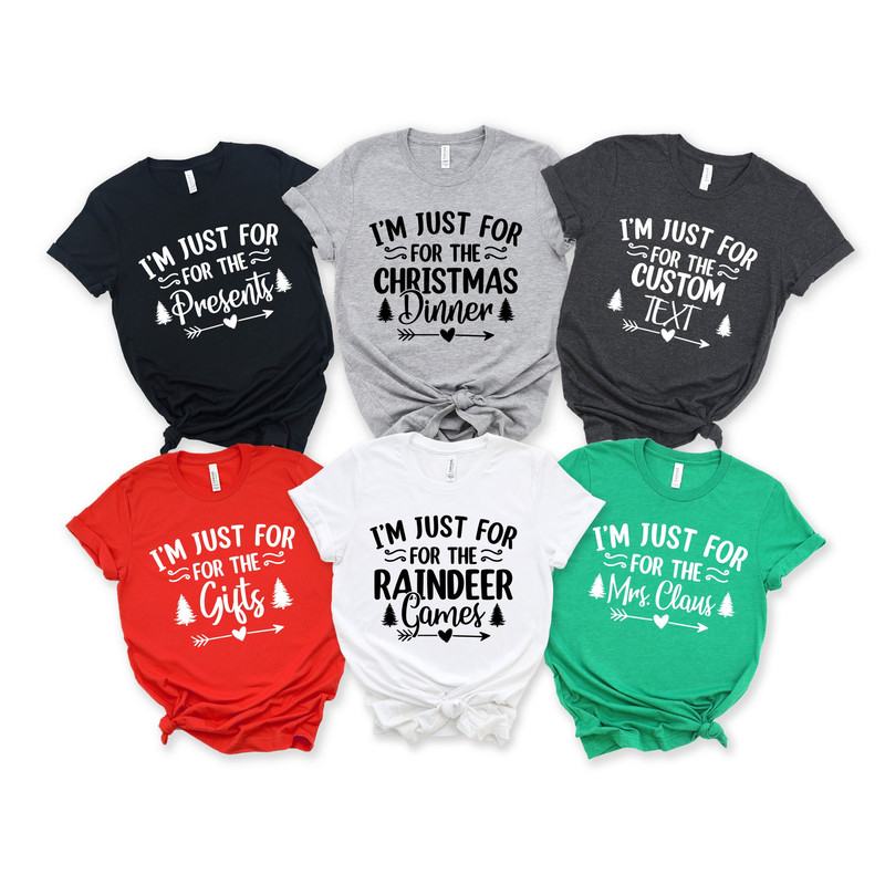 Christmas Matching Party Shirt,Family Matching Christmas Tshirt,Funny Christmas Tee,I'm Just Here For The Christmas Shirt,Custom I’m Just - 1.jpg