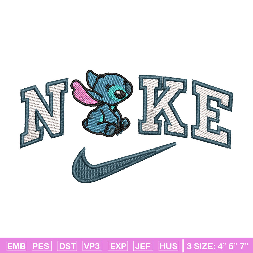 Nike x stitch cute embroidery design, Stitch embroidery,Nike design, Embroidery shirt, Embroidery file, Digital download.jpg