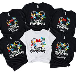 custom disney christmas lights tshirt, mickey minnie christmas shirt, disney christmas lights shirts, disney family chri