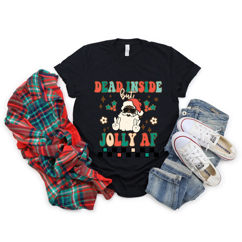 Dead Inside Jolly AF Shirt, Jolly Skeleton Shirt,Retro Christmas Shirt,Vintage Santa Tee Shirt,Christmas Tee,Holly Jolly Crewneck - 4.jpg