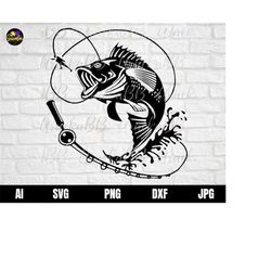 bass fishing svg, bass svg, hunting shirt svg, bass angling svg, lake fish svg, river fish svg, bass fish clipart, bass