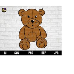 Brown Bear Svg, Cute Baby Bear Svg, Toy Bear Svg, Stuffed Animal Bear Svg for Cricut Svg, Png, AI, Dxf