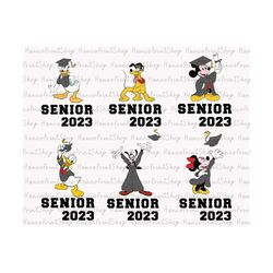 bundle senior 2023 svg, mouse and friends svg, graduation 2023 svg, class of 2023 svg, proud graduate 2023 svg, graduati