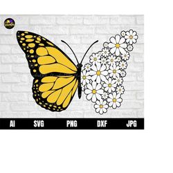 daisy svg, flower daisy svg, daisy flower svg, floral butterfly shirt, spring shirt svg, daisy tshirt svg, butterfly shi