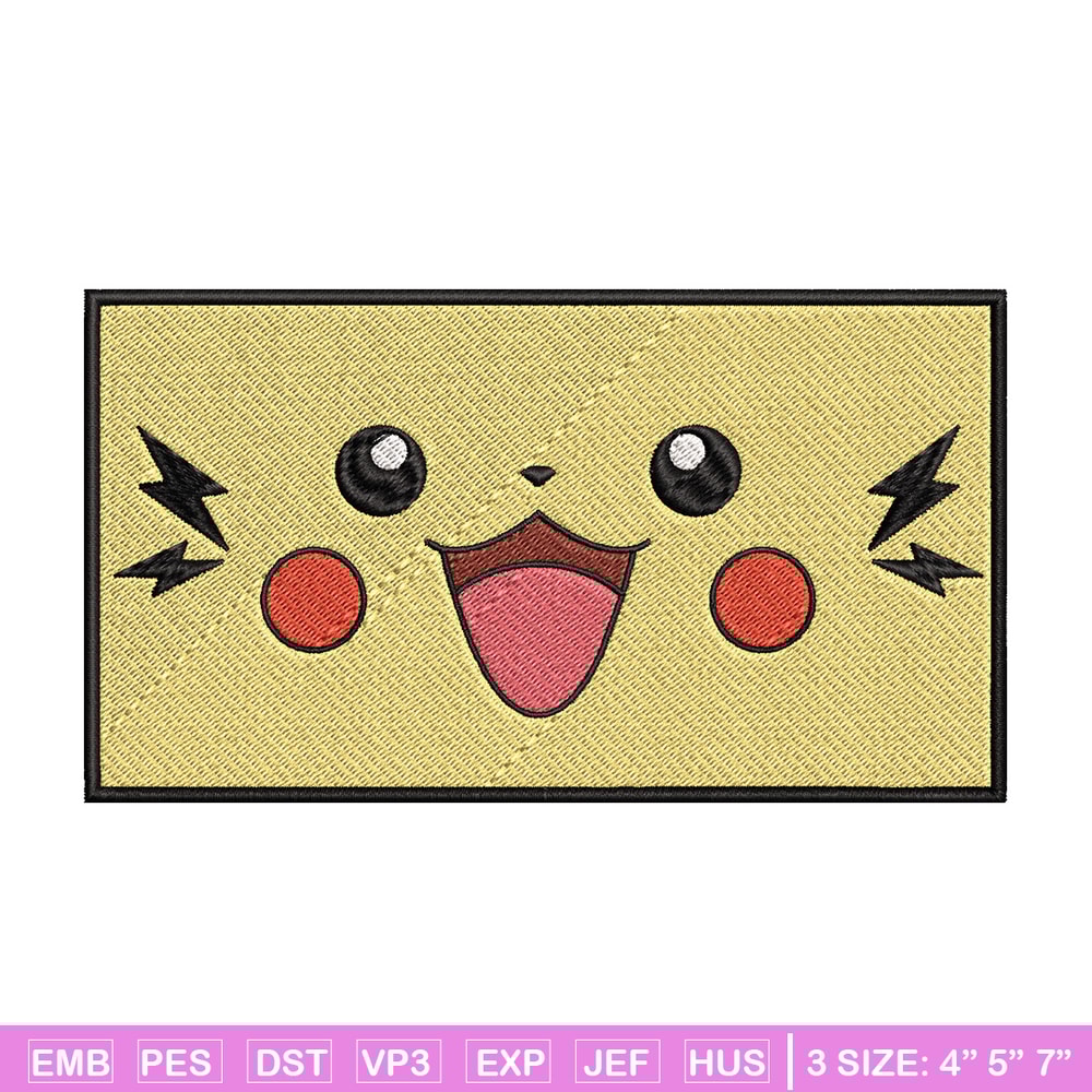 Pikachu frame embroidery design, Pokemon embroidery, Anime design, Embroidery file, Digital download, Embroidery shirt.jpg