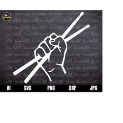 drummer svg, drums svg, hand holding drum sticks svg, drumstick cut files, drumsticks svg, holding drumstick svg, png, s