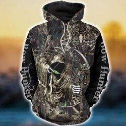 .deers hunting bow hunter hoodie 3d all over print custom name h