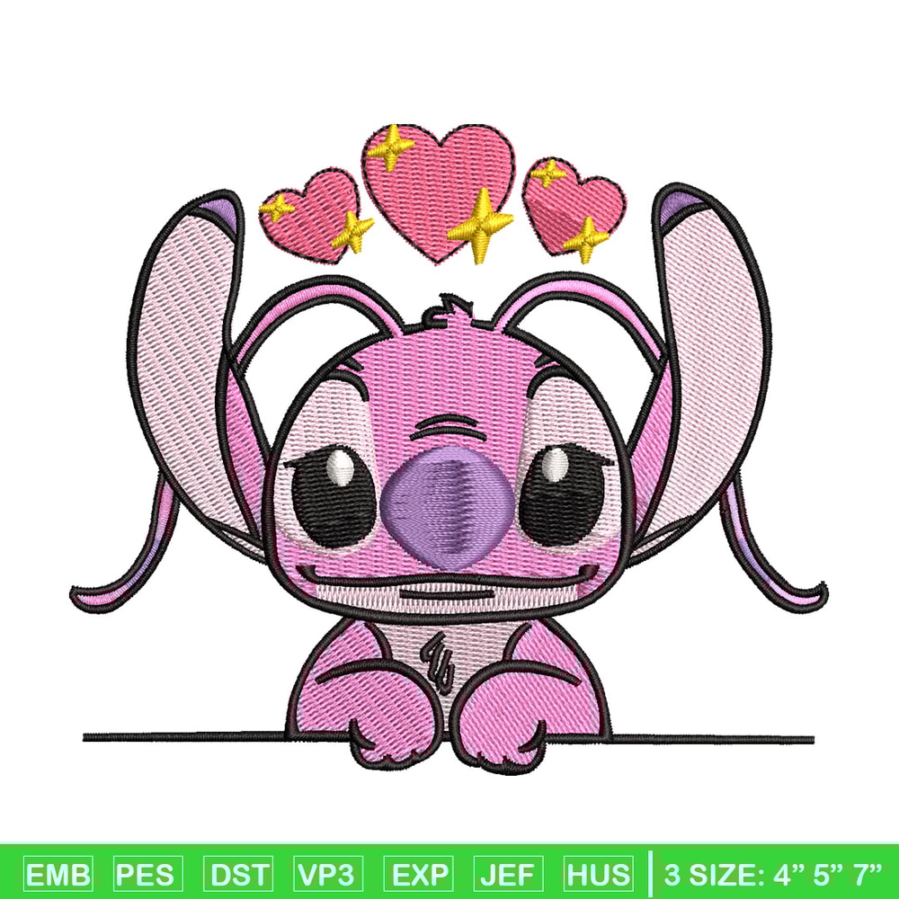 Pink stitch embroidery design, Stitch embroidery, Emb design, Embroidery shirt, Embroidery file, Digital download.jpg