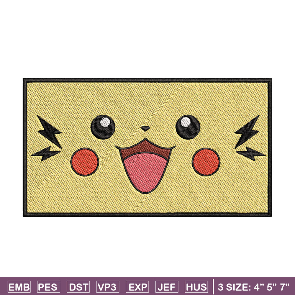 Pikachu frame embroidery design, Pokemon embroidery, Anime design, Embroidery file, Digital download, Embroidery shirt.jpg