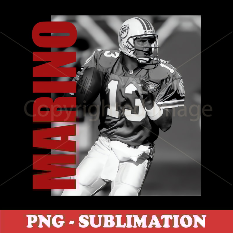 Dan Marino - Retro Aesthetic PNG - Unique Sublimation Art for 80s Football Fanatics
