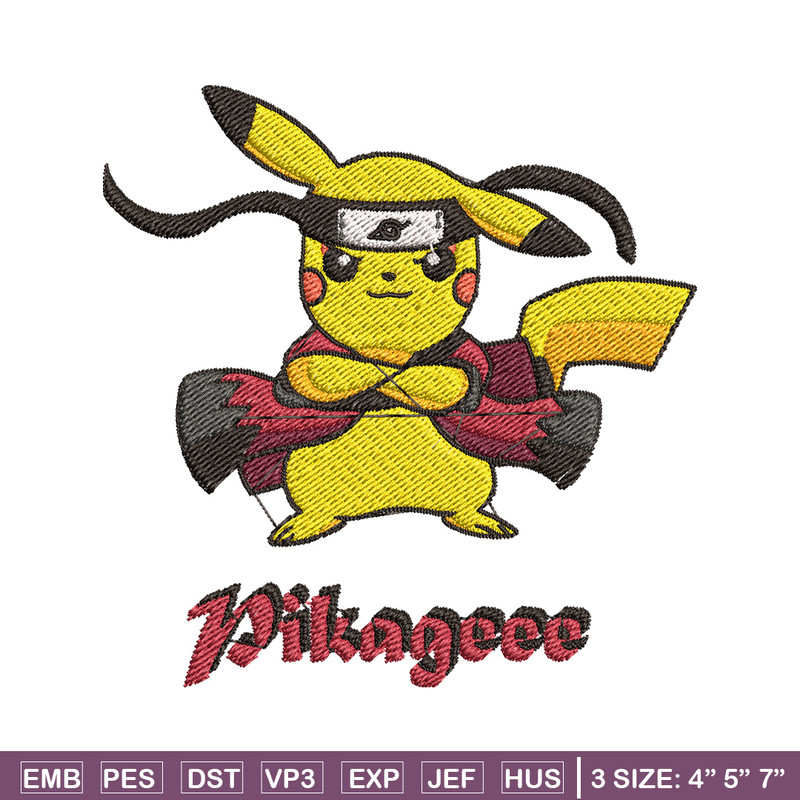 Pikagee embroidery design, Pokemon embroidery, Anime design, Embroidery shirt, Embroidery file, Digital download.jpg