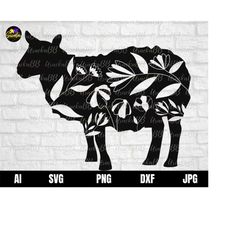 floral sheep svg, sheep mom svg, lamb svg, floral sheep silhouette svg, flower sheep svg, sheep farmhouse svg, floral sv