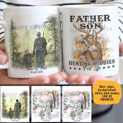 200116302ads father and son hunting mug customized hair skin mug, personalized gift