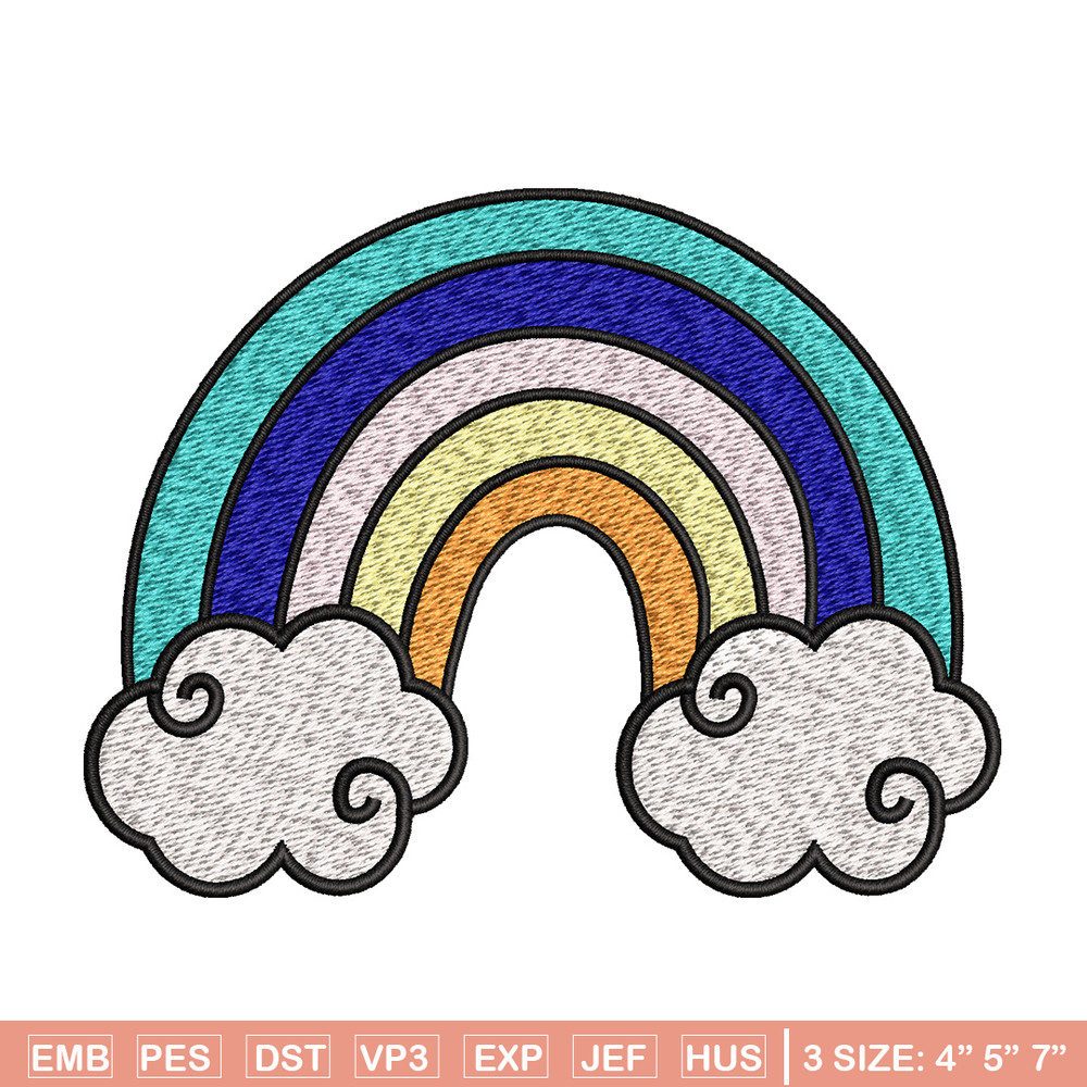 Rainbown cute embroidery design, Rainbown embroidery, Embroidery file, Embroidery shirt, Emb design, Digital download.jpg