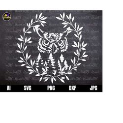 owl svg, flower owl svg, bird svg, cute owl svg, adorable owl svg, owl vector, owl clipart, floral owl svg, tree owl svg