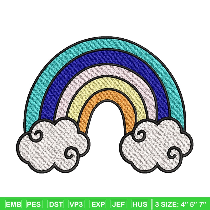 Rainbown cute embroidery design, Rainbown embroidery, Embroidery file, Embroidery shirt, Emb design, Digital download.jpg