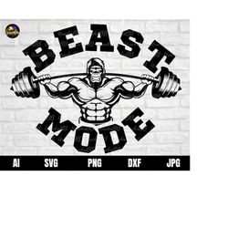 gorilla svg, gorilla workout svg, beast mode svg, beast mode svg, workout mode svg, fitness svg, gym quote svg, gym sayi