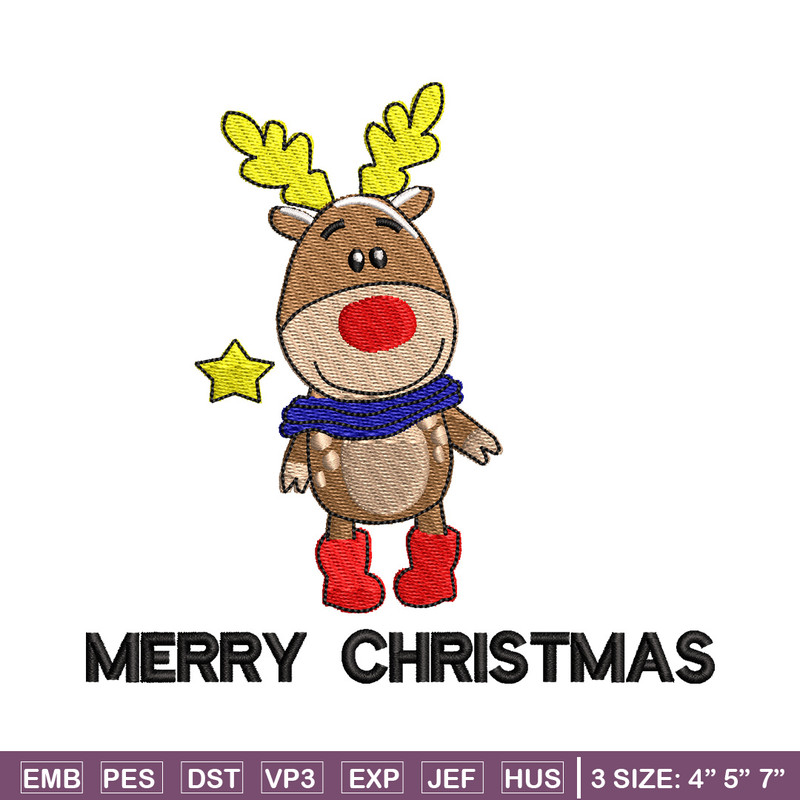 Reindeer embroidery design, Chrismas embroidery, Embroidery file, Embroidery shirt, Emb design,Digital download.jpg