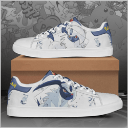 absol pokemon low top leather skate shoes, tennis shoes, fashion sneakers l98