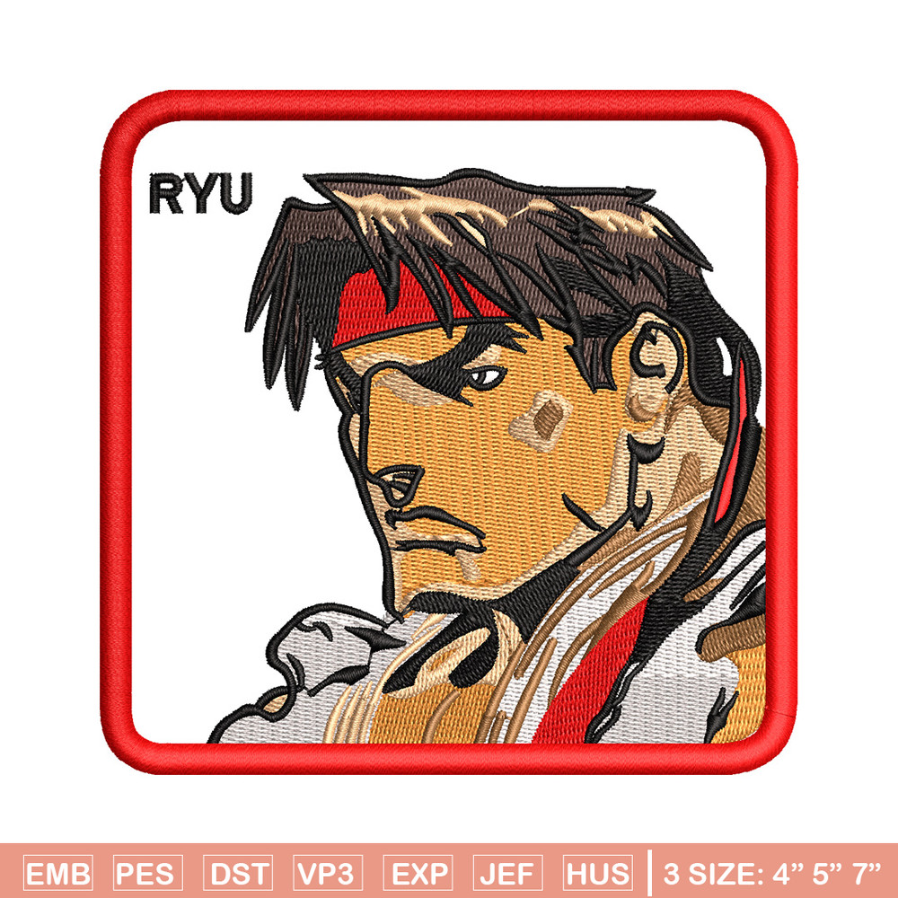 Ryu box embroidery design, Street Fighter embroidery, Anime design, Embroidery file, Embroidery shirt, Digital download.jpg