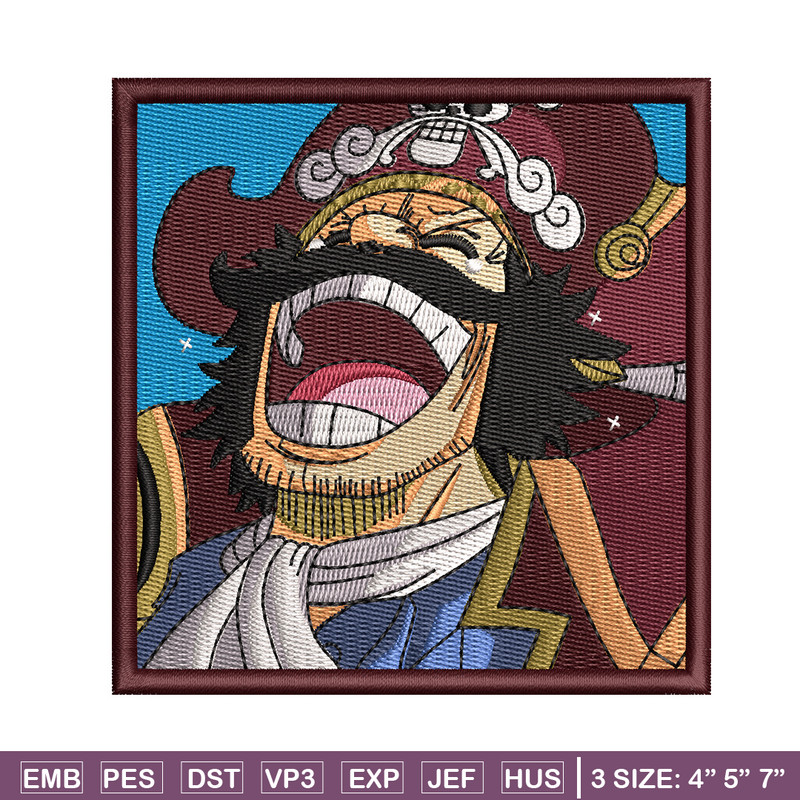 Roger laugh embroidery design, One piece embroidery, Anime design, Embroidery shirt, Embroidery file, Digital download.jpg