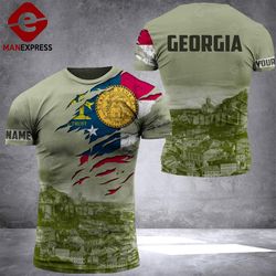 ah personalized georgia art t-shirt 3d printed