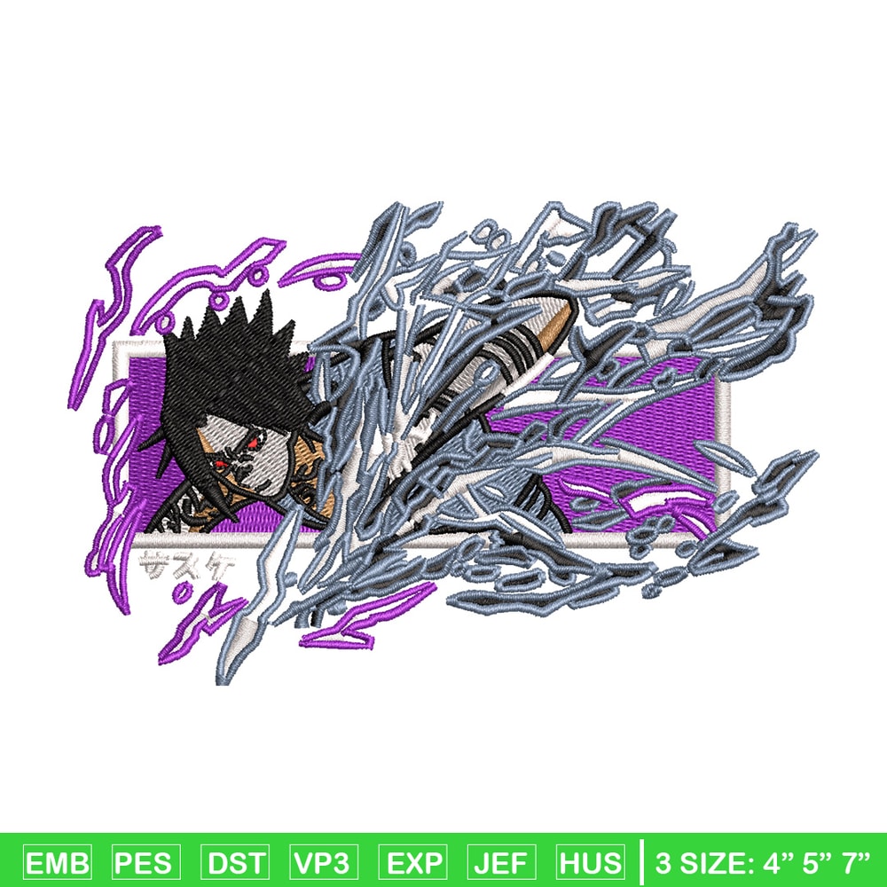 Sasuke chidori embroidery design, Naruto embroidery, Anime design, Embroidery shirt, Embroidery file, Digital download.jpg