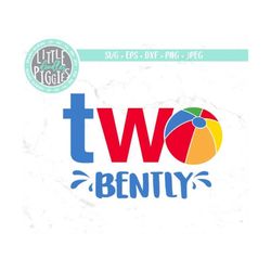 two pool party svg png cut file,  two beach ball, beach ball birthday 2 print file