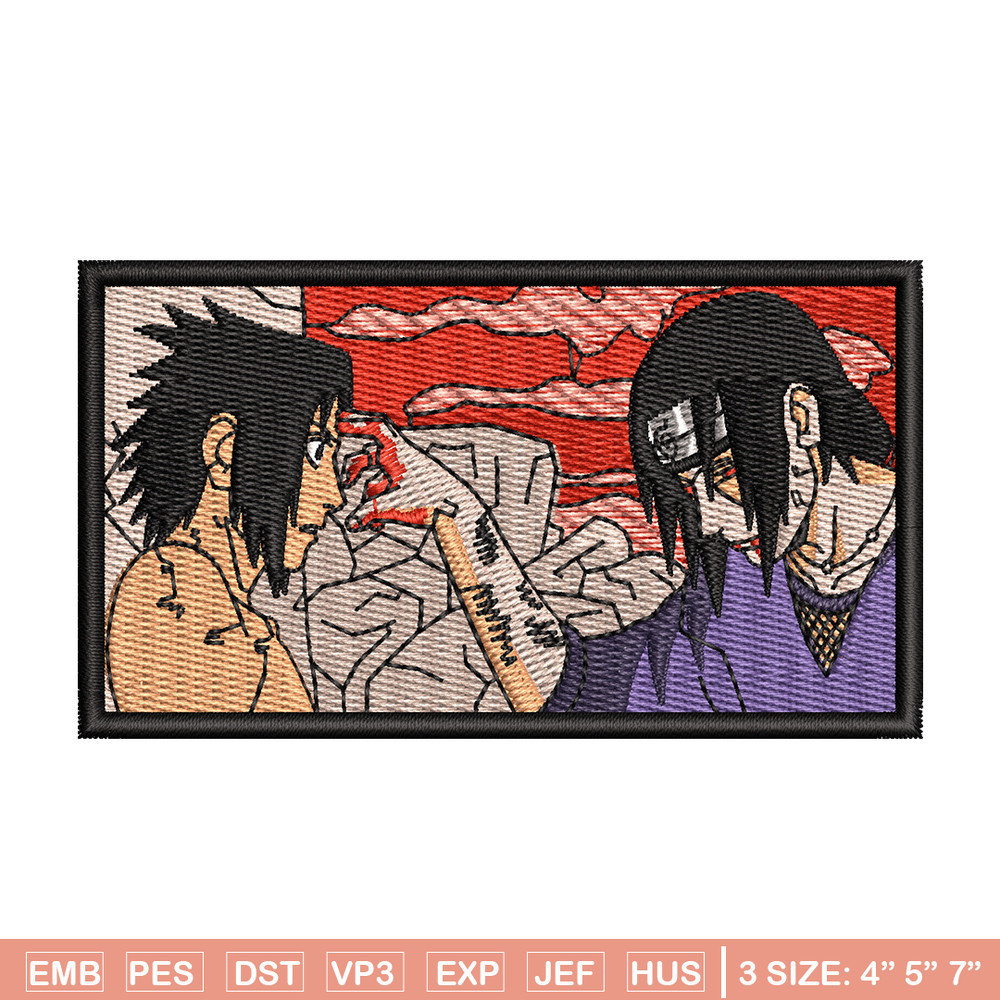 Sasuke vs itachi embroidery design, Naruto embroidery, Anime design, Embroidery shirt, Embroidery file, Digital download.jpg