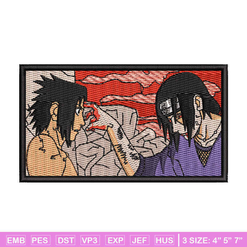 Sasuke vs itachi embroidery design, Naruto embroidery, Anime design, Embroidery shirt, Embroidery file, Digital download.jpg