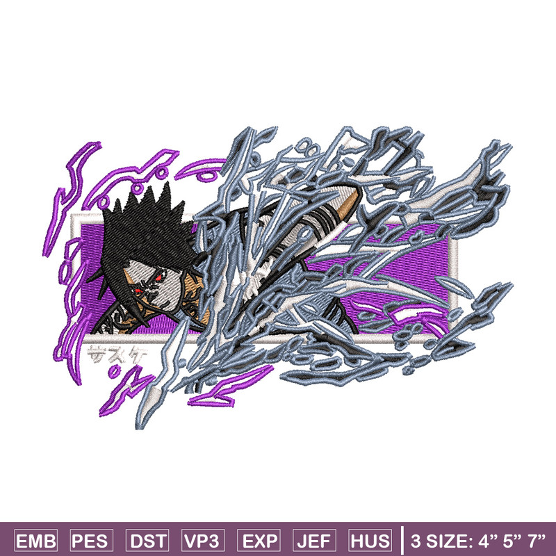 Sasuke chidori embroidery design, Naruto embroidery, Anime design, Embroidery shirt, Embroidery file, Digital download.jpg