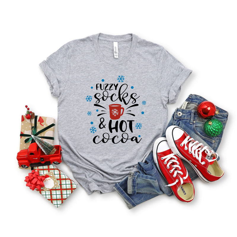 Fuzzy Socks Hot Cocoa Tshirt,Hot Cocoa and Fuzzy Socks Christmas Shirt,Hello Winter Shirt, Winter Season Coffee Shirt,2023 Christmas Shirts - 1.jpg