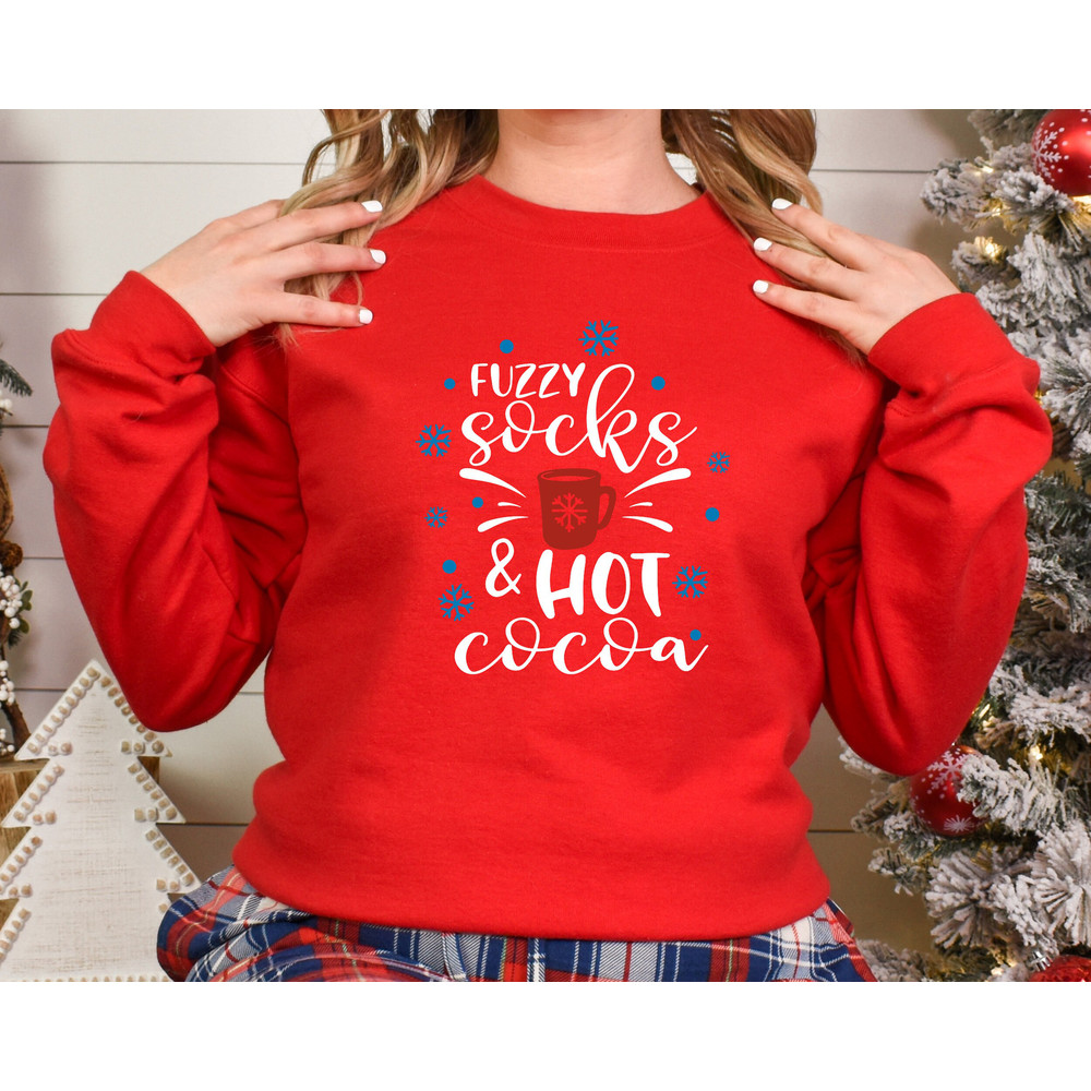 Fuzzy Socks Hot Cocoa Tshirt,Hot Cocoa and Fuzzy Socks Christmas Shirt,Hello Winter Shirt, Winter Season Coffee Shirt,2023 Christmas Shirts - 2.jpg