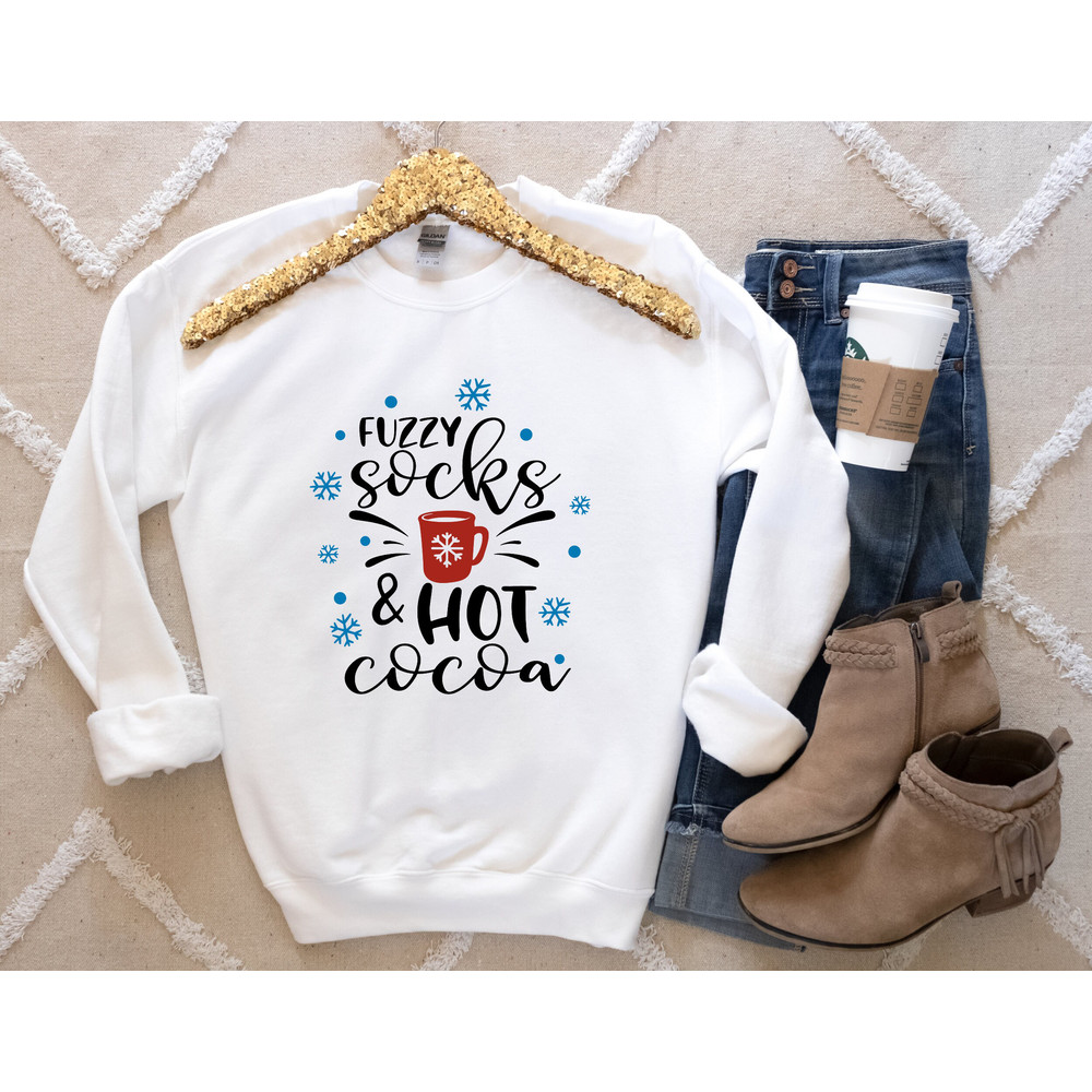 Fuzzy Socks Hot Cocoa Tshirt,Hot Cocoa and Fuzzy Socks Christmas Shirt,Hello Winter Shirt, Winter Season Coffee Shirt,2023 Christmas Shirts - 3.jpg