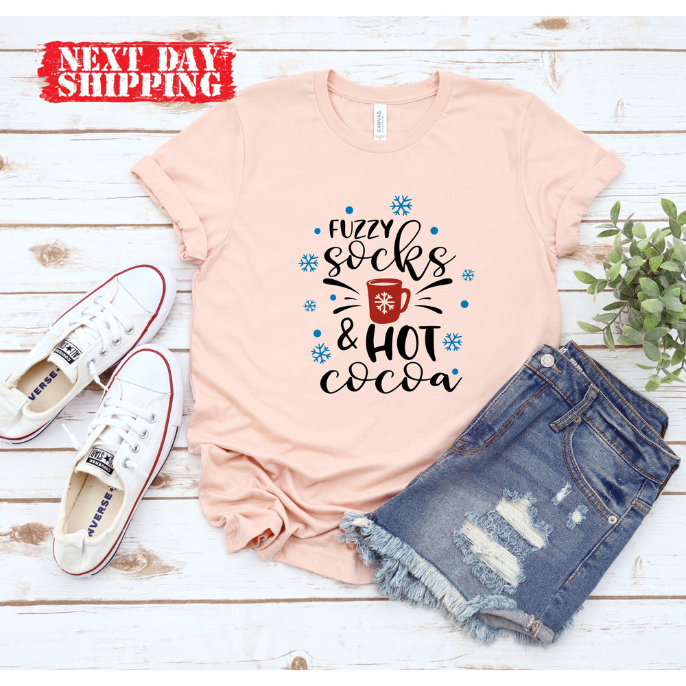 Fuzzy Socks Hot Cocoa Tshirt,Hot Cocoa and Fuzzy Socks Christmas Shirt,Hello Winter Shirt, Winter Season Coffee Shirt,2023 Christmas Shirts - 4.jpg