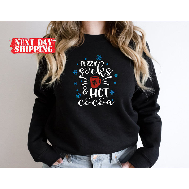 Fuzzy Socks Hot Cocoa Tshirt,Hot Cocoa and Fuzzy Socks Christmas Shirt,Hello Winter Shirt, Winter Season Coffee Shirt,2023 Christmas Shirts - 5.jpg