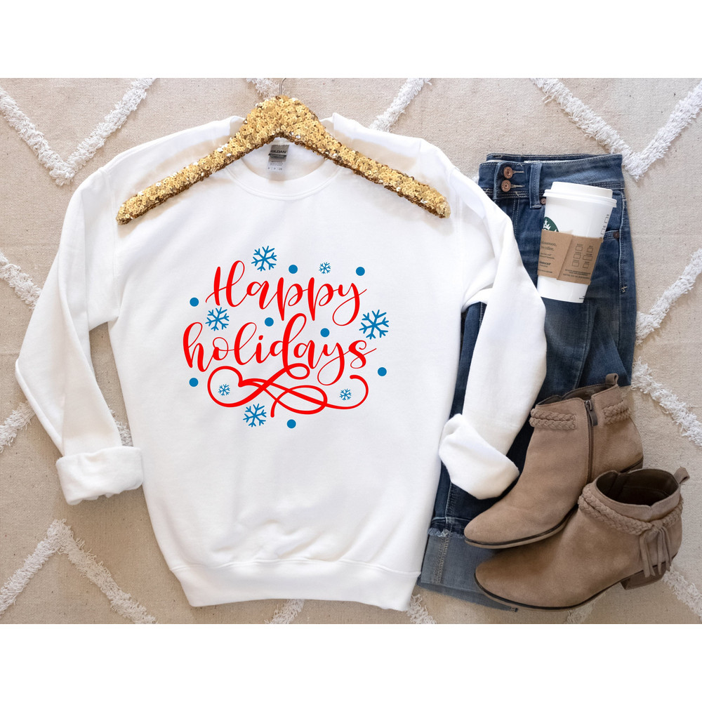 Happy Holiday Shirt,Christmas Sweatshirts,Happy Holiday Shirt,Christmas Shirt, Gift for Christmas, Holiday Shirt, Women's Christmas Shirt - 1.jpg